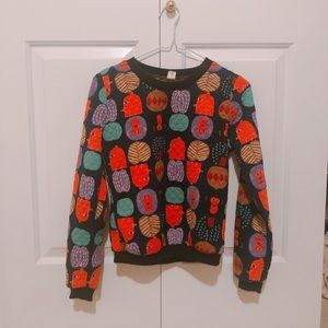 Cute top decorated with mini monsters